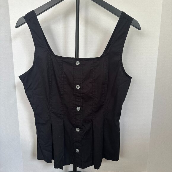 J.Crew Sleeveless Button-Up Peplum Top – Women’s Size 10 (Medium) – Black – NWT - Picture 1 of 4